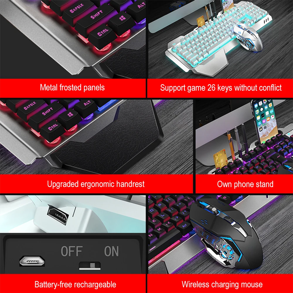 K680充電式ワイヤレスキーボードとマウス,2.4g,ゲーム - Esports Gaming Keyboard And Mouse のレビューと価格