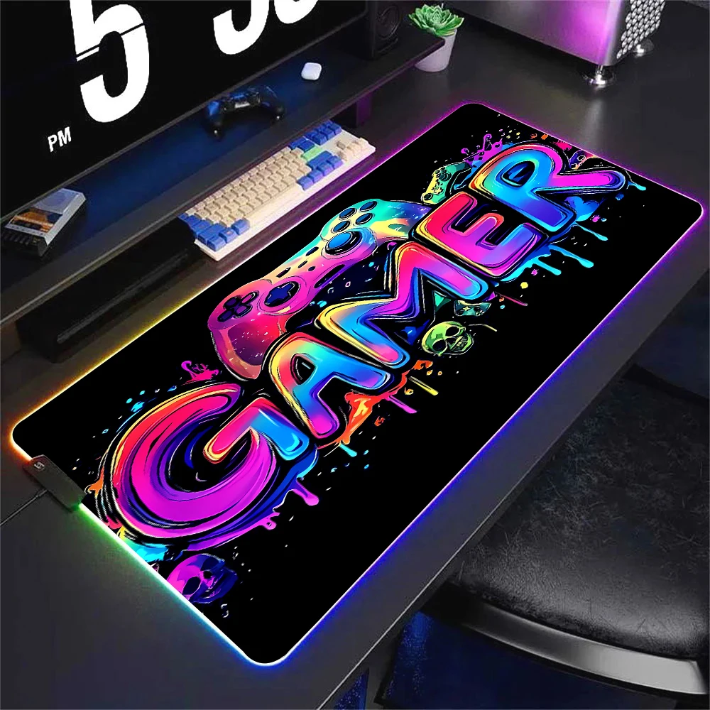 RGB ネオンゲーミングコントローラーアートマウスパッド L - Esports Gaming Keyboard And Mouse のレビューと価格