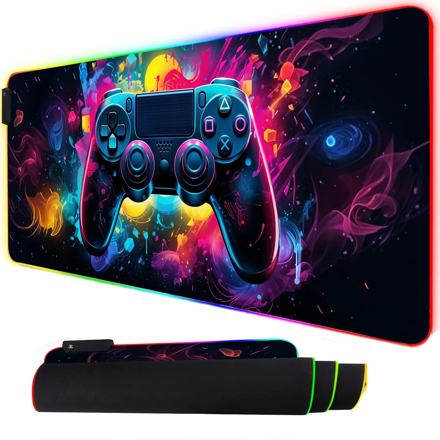 RGB ネオンゲーミングコントローラーアートマウスパッド L - Esports Gaming Keyboard And Mouse のレビューと価格