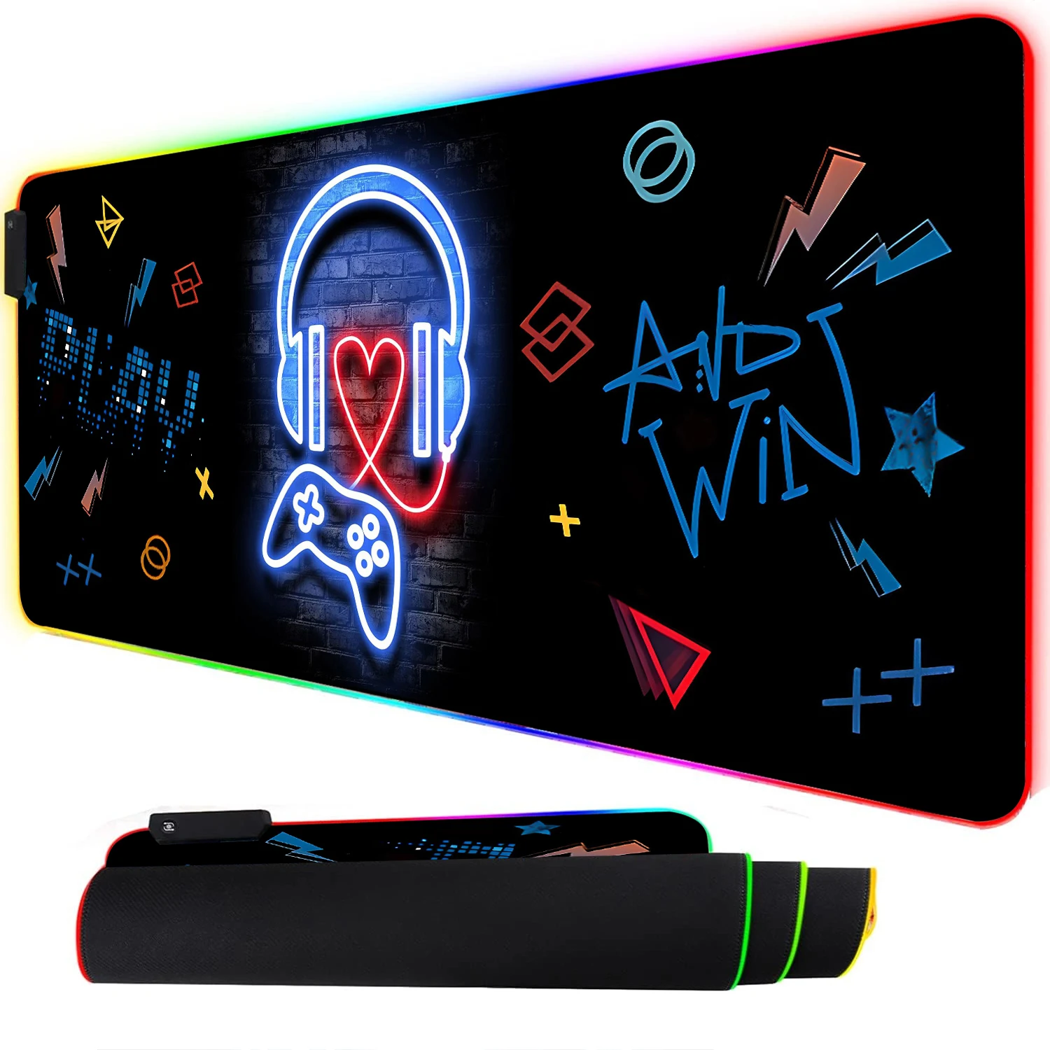 RGB ネオンゲーミングコントローラーアートマウスパッド L - Esports Gaming Keyboard And Mouse のレビューと価格