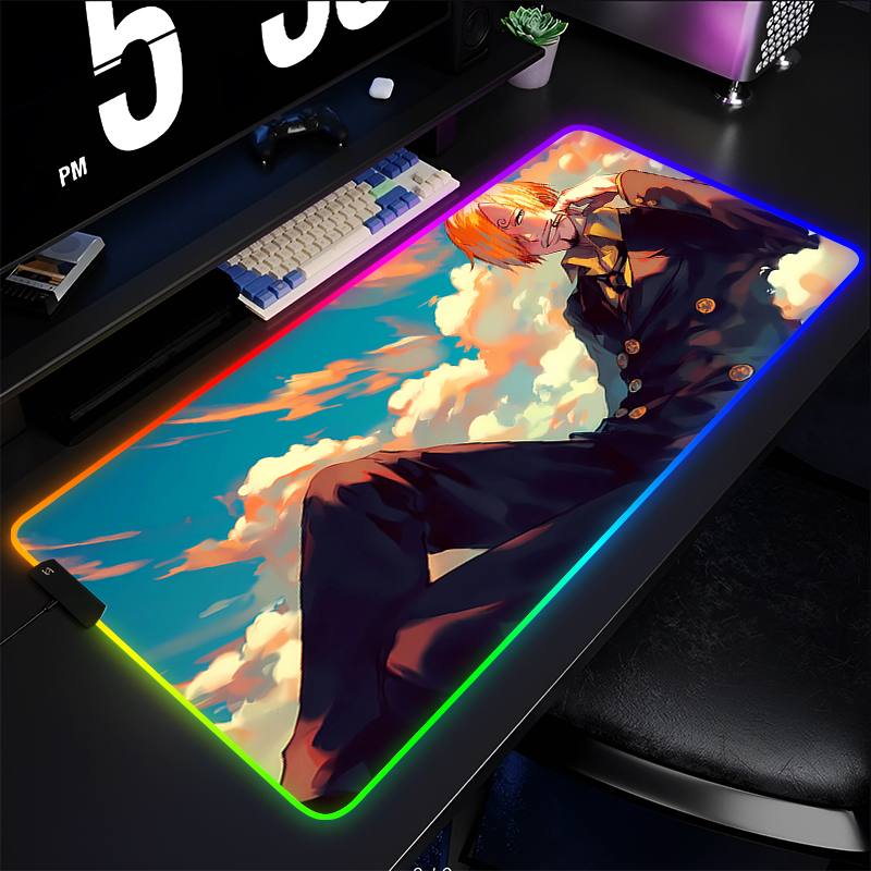 RGB アニメマウスパッドワンピースサンジプロフェッショナル - Esports Gaming Keyboard And Mouse のレビューと価格