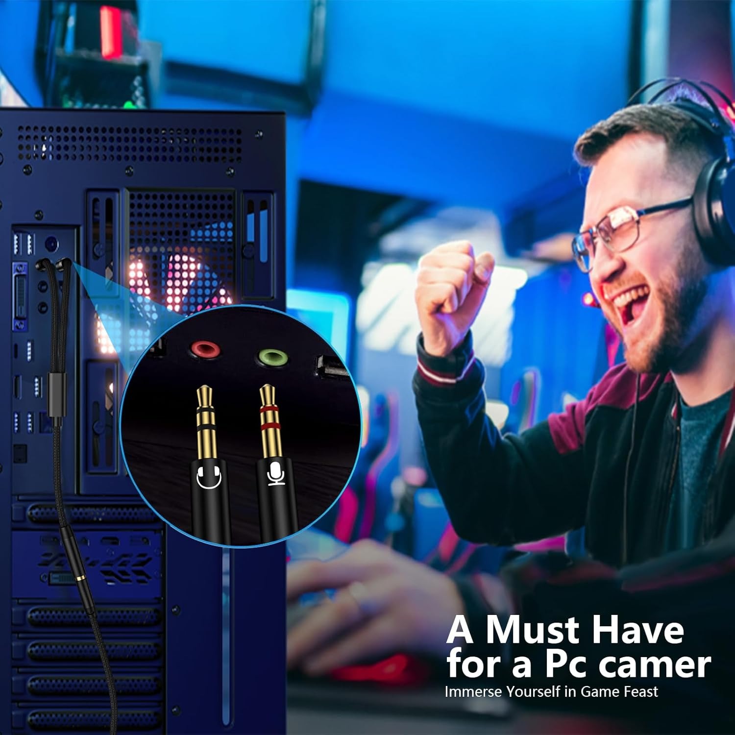 3.5mmヘッドフォンマイクスプリッター 1メス-2オスオー - Esports Gaming Splitter のレビューと価格