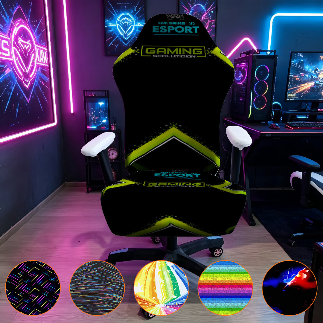 高伸縮性ゲーミングチェアカバー、洗濯可能、滑り止め、ユニバー - Esports Gaming Logo のレビューと価格